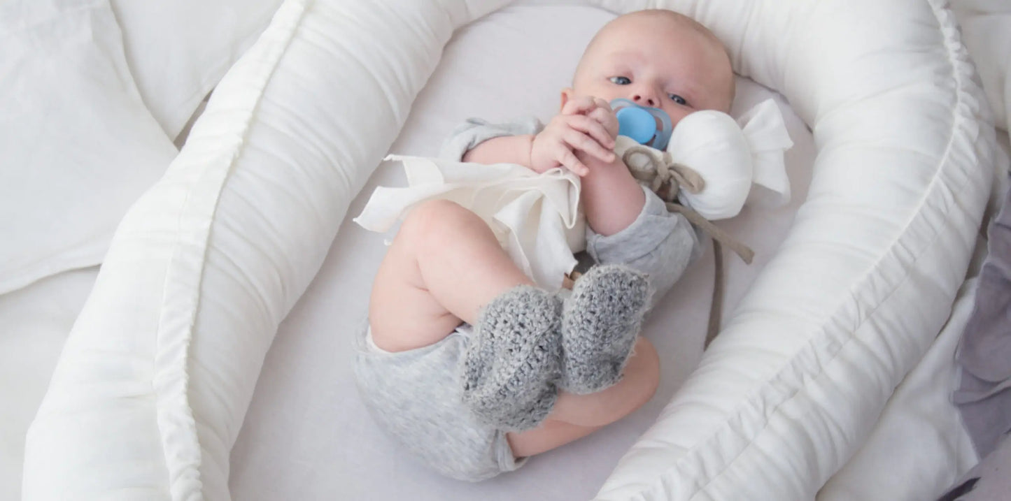 Przytulanka dla niemowląt lniana – kolor biały