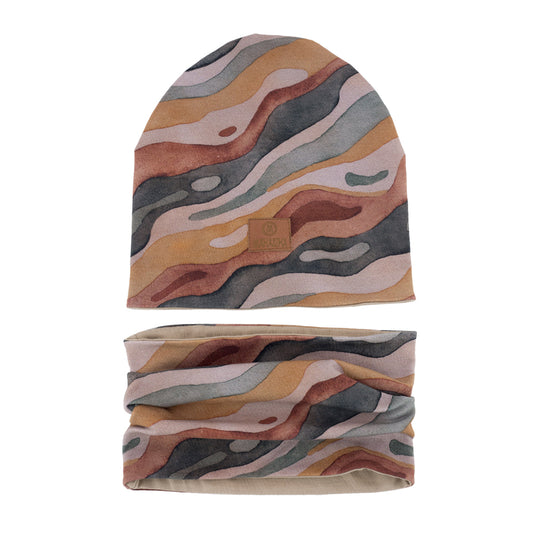 Komplet czapka z kominem – Rainbow Mountain