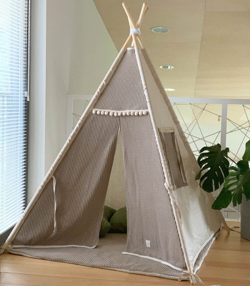 Len i Bawełna – tipi, namiot dla dzieci z matą podłogową