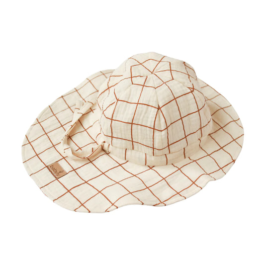 Muślinowy kapelusz przeciwsłoneczny dla dzieci - Vichy