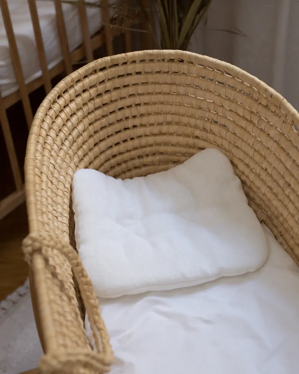 Poduszka niemowlęca lniana – kolor biały