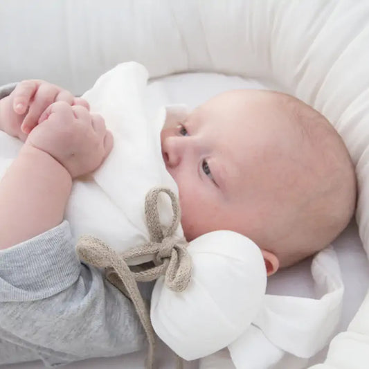 Przytulanka dla niemowląt lniana – kolor biały