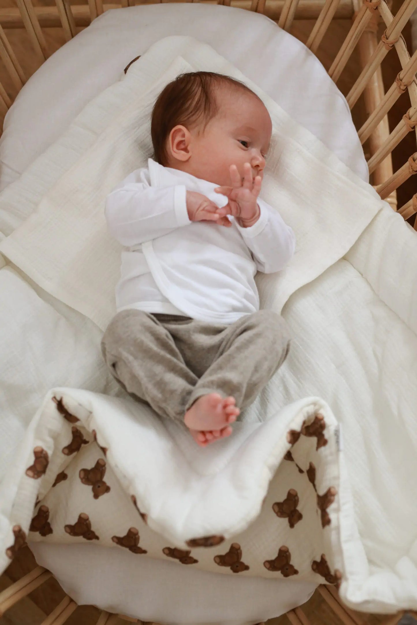Muślinowy rożek niemowlęcy – Teddy Bears