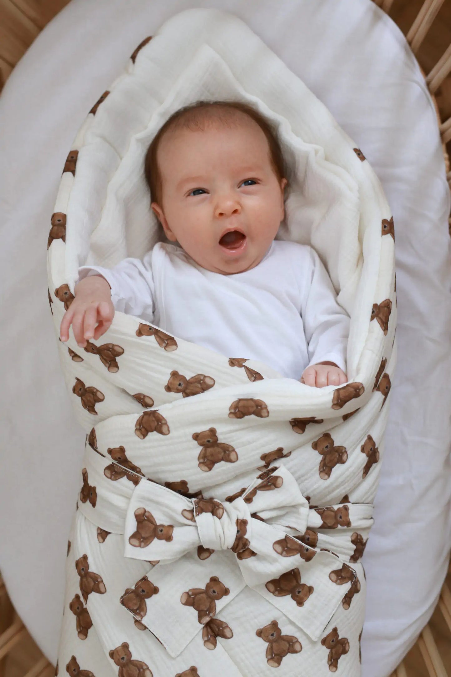 Muślinowy rożek niemowlęcy – Teddy Bears