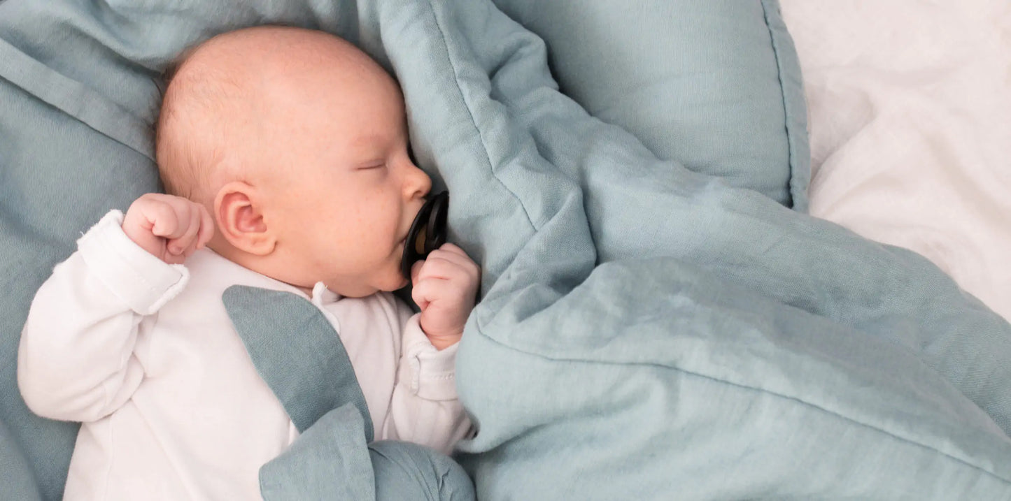 Przytulanka dla niemowląt lniana – kolor morski