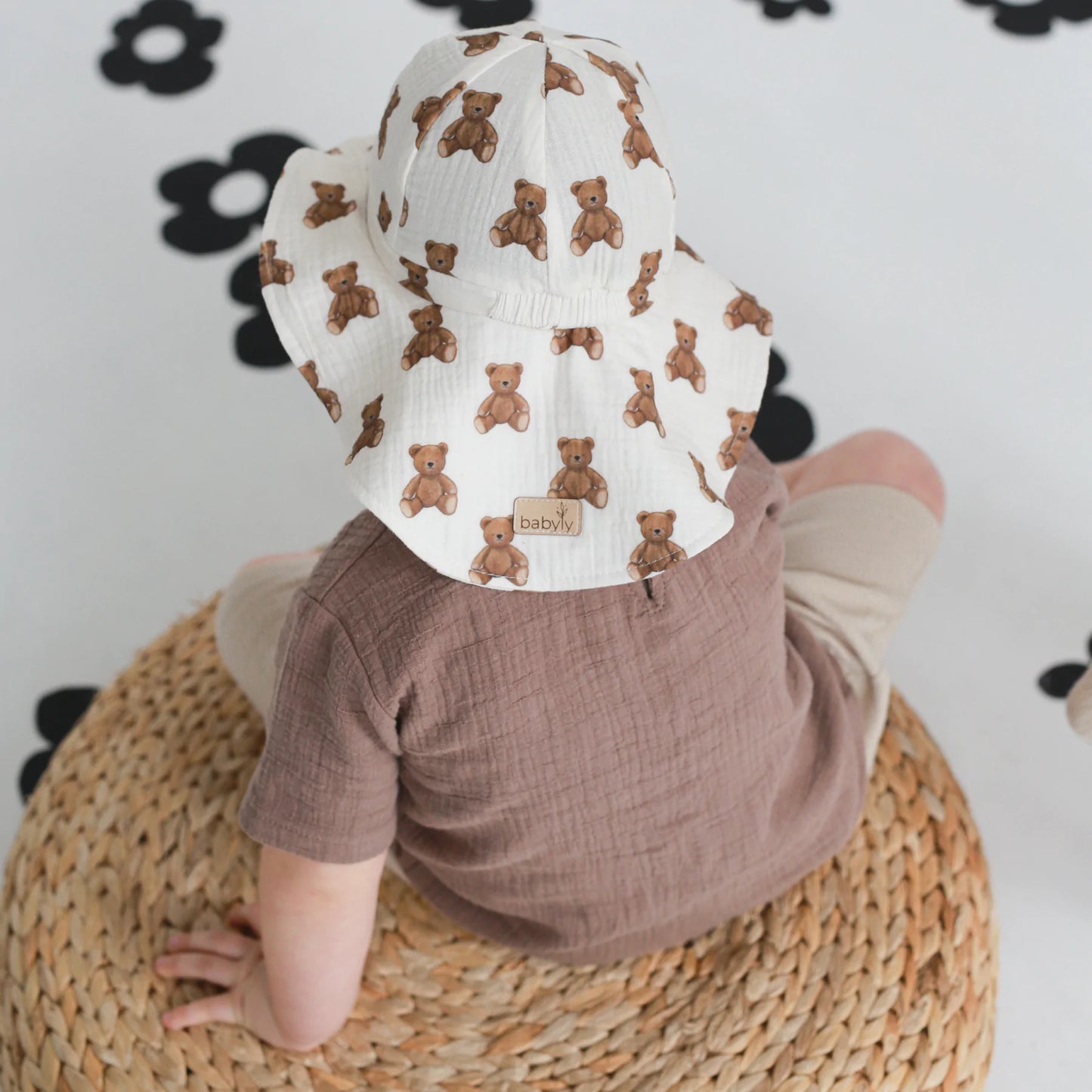 Muślinowy kapelusz dziecięcy – Teddy Bears