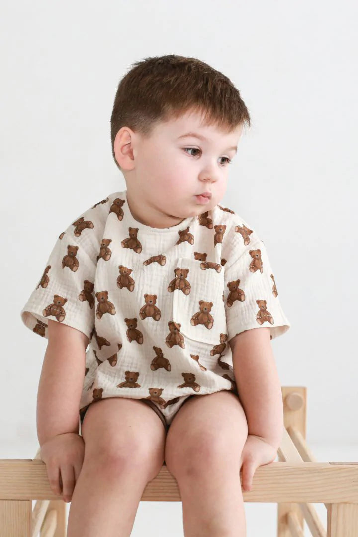 Muślinowy t-shirt dla dzieci – Teddy Bears