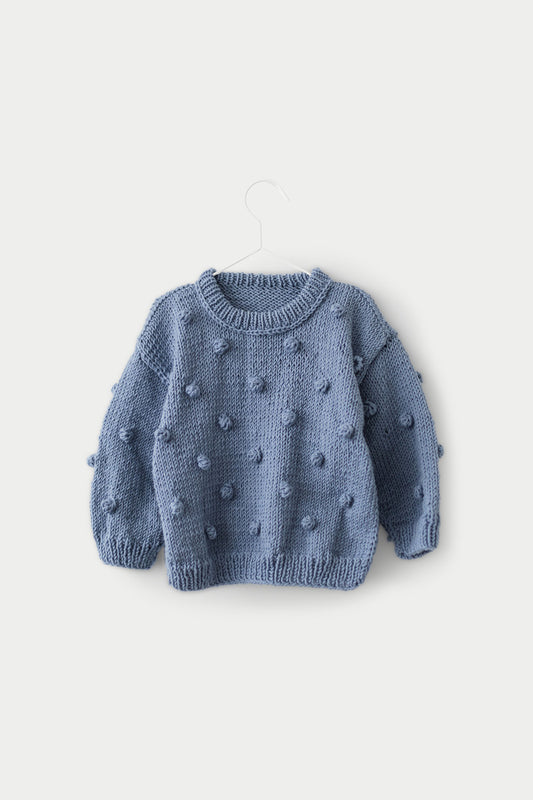 Sweterek Merino 'Kropka’ – Błękitna Mgiełka