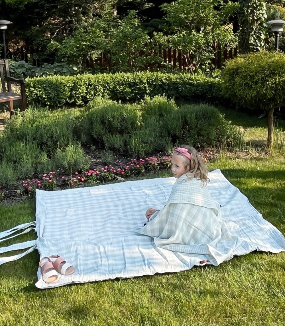 Mint – muślinowy koc piknikowy XXL – mata piknikowa 180×150 cm