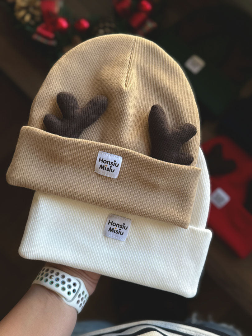 Czapka beanie Renifer Beżowa