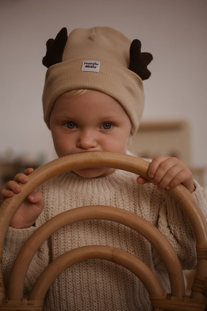 Czapka beanie Renifer Cappuccino