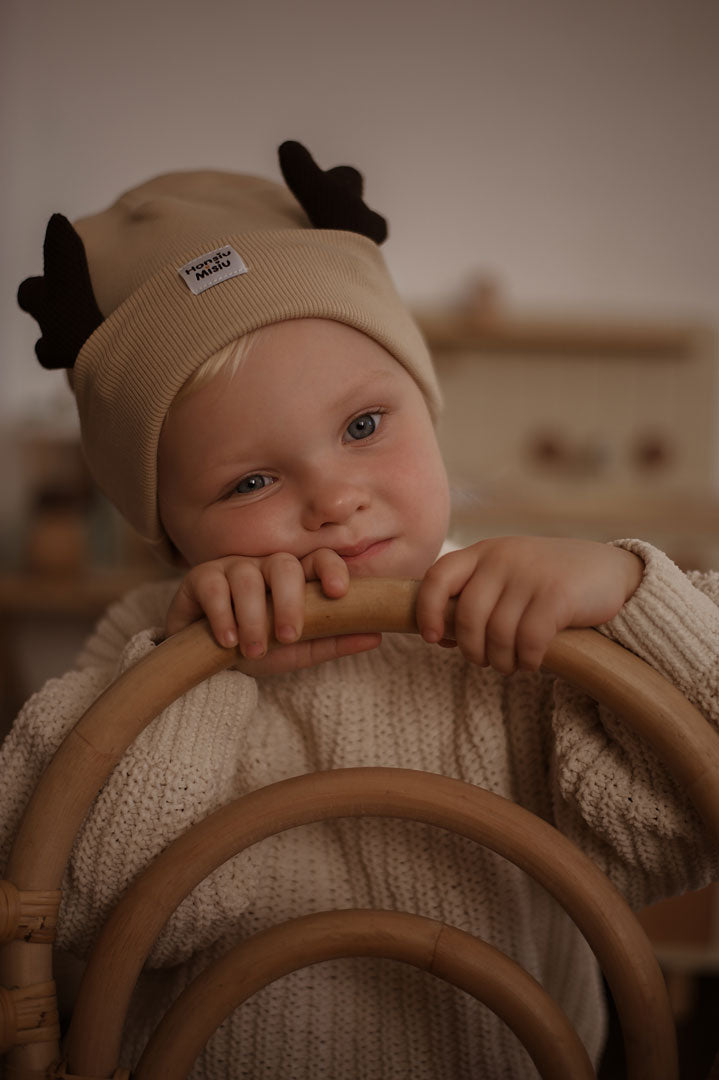 Czapka beanie Renifer Cappuccino