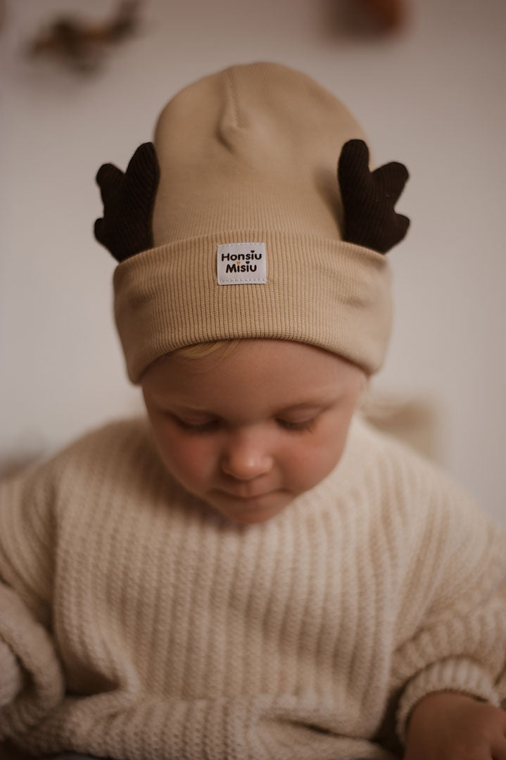 Czapka beanie Renifer Cappuccino