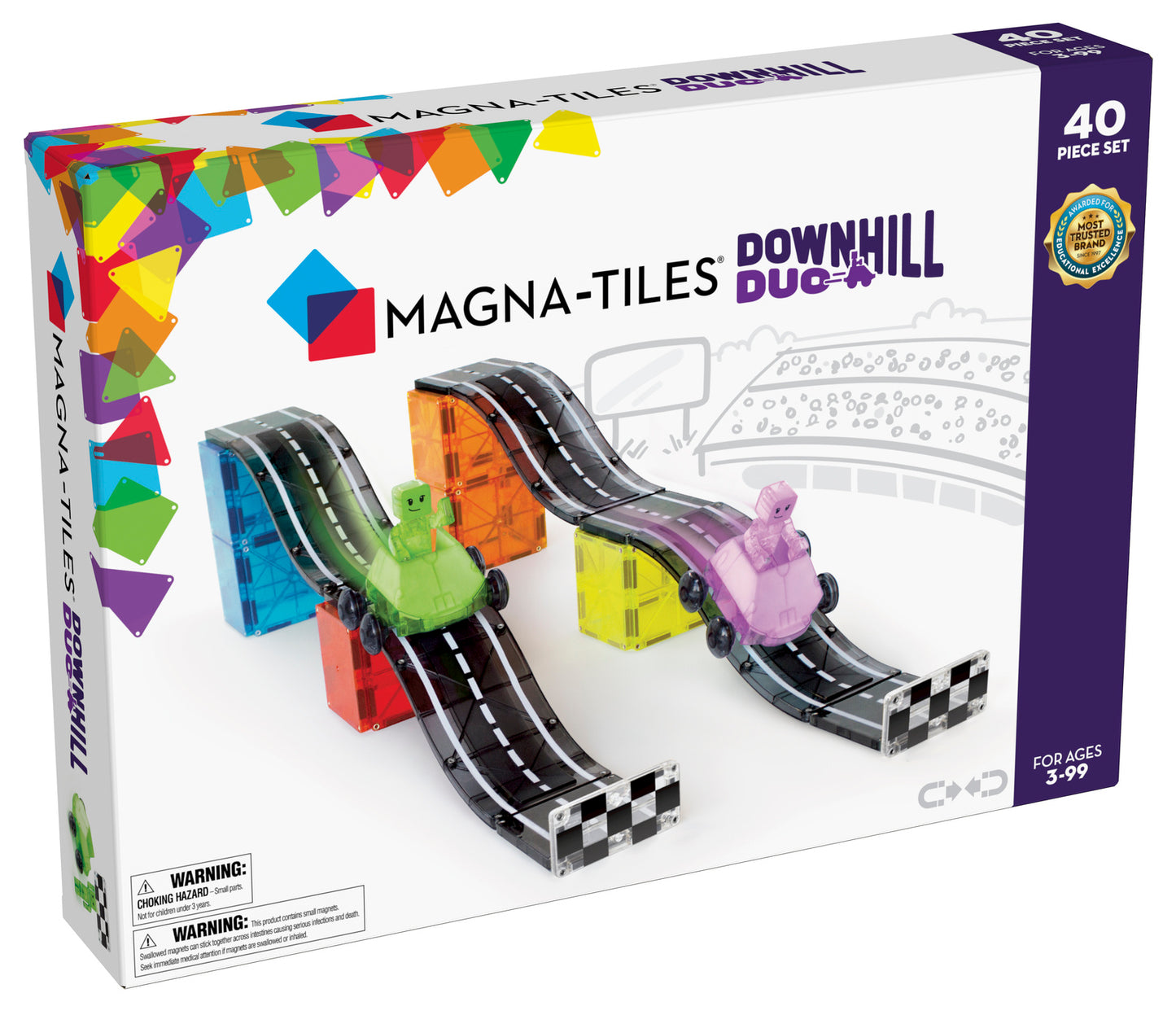 MAGNA-TILES® Klocki Magnetyczne Downhill Duo 40 el.