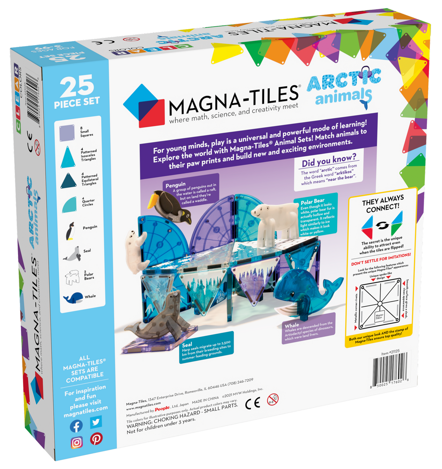 Magna-Tiles, Klocki Magnetyczne Arctic Animals 25 el