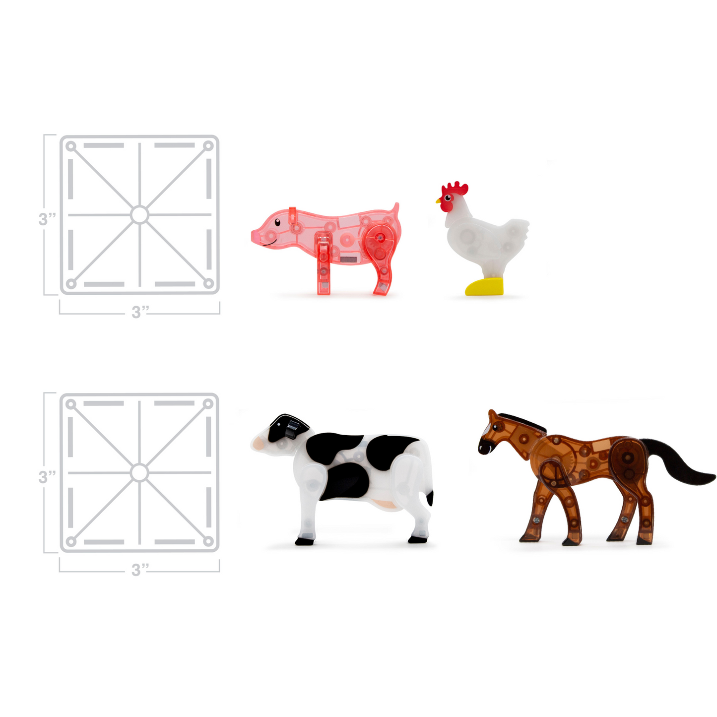 Magna-Tiles, Klocki Magnetyczne Farm Animals 25 el.