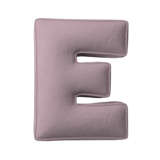 Poduszka literka E - zgaszony róż