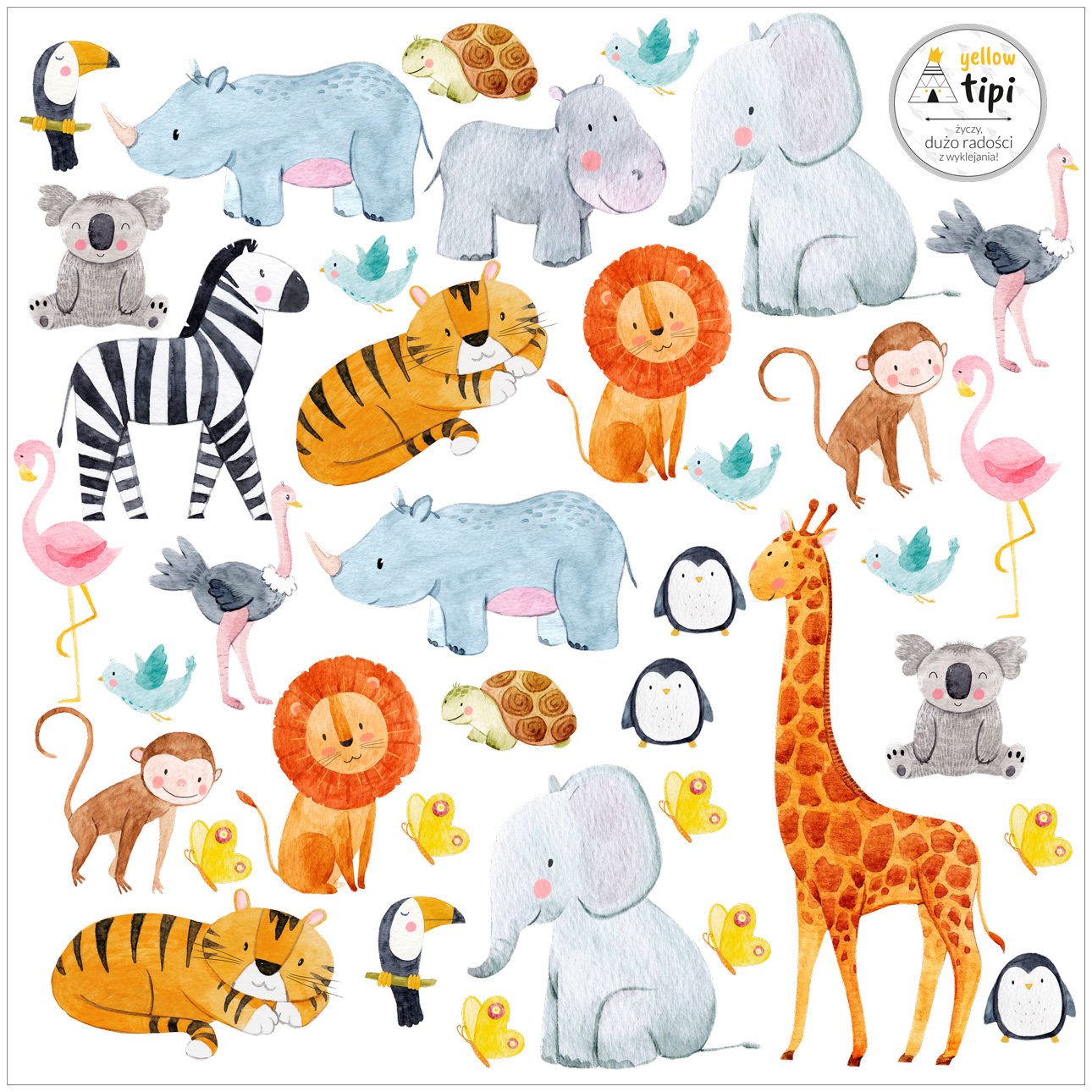 Naklejki Zoo Animals 40x40