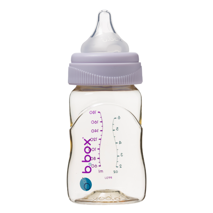 Butelka ze smoczkiem do karmienia niemowląt wykonana z PPSU, 180 ml, piwonia, b.box