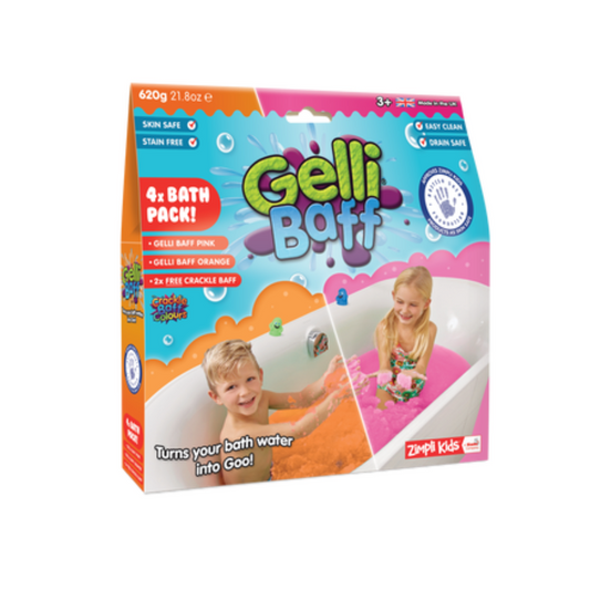 Magiczny proszek do kąpieli, Gelli Baff, różowy i pomarańczowy 4 użycia, 3+, Zimpli Kids Kids