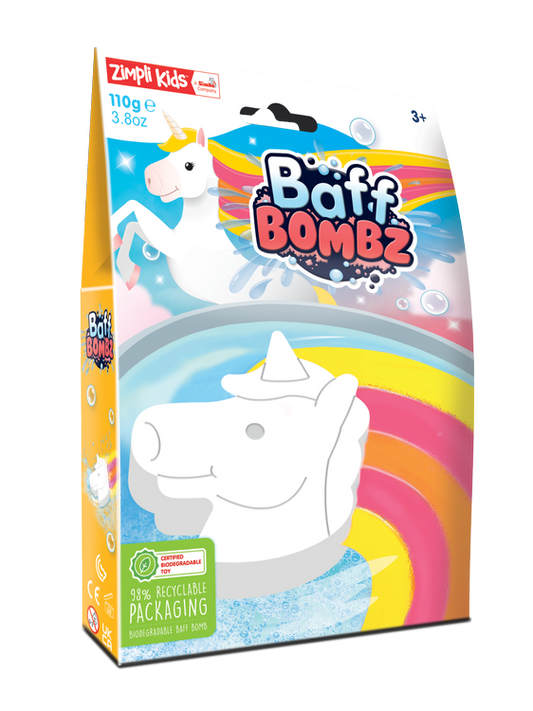 Jednorożec do kąpieli zmieniający kolor wody, Rainbow Baff Bombz, 3+, Zimpli Kids