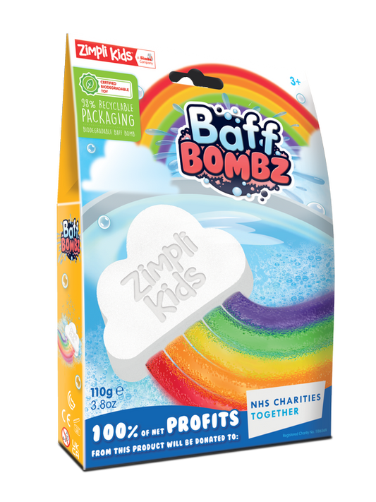 Tęczowa chmurka do kąpieli zmieniająca kolor wody, Rainbow Baff Bombz, 3+, Zimpli Kids