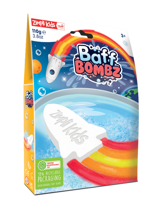 Rakieta do kąpieli zmieniająca kolor wody, Rainbow Baff Bombz, 3+, Zimpli Kids