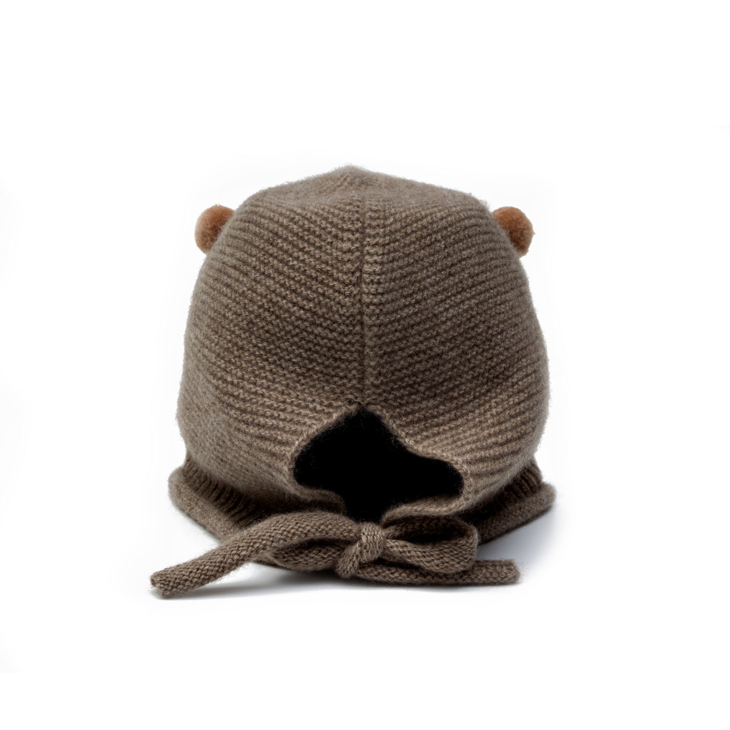 Kaszmirowa czapka dziecięca Misiaczek - brązowy