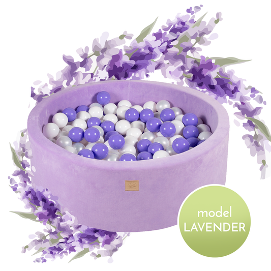 MeowBaby® Model Lavender Suchy Basen z Piłeczkami 250 szt Okrągły Gotowy Zestaw