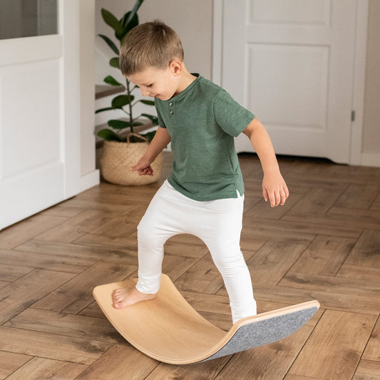 MeowBaby® Deska Balansująca 80x30cm dla dzieci Balance Board z filcem
