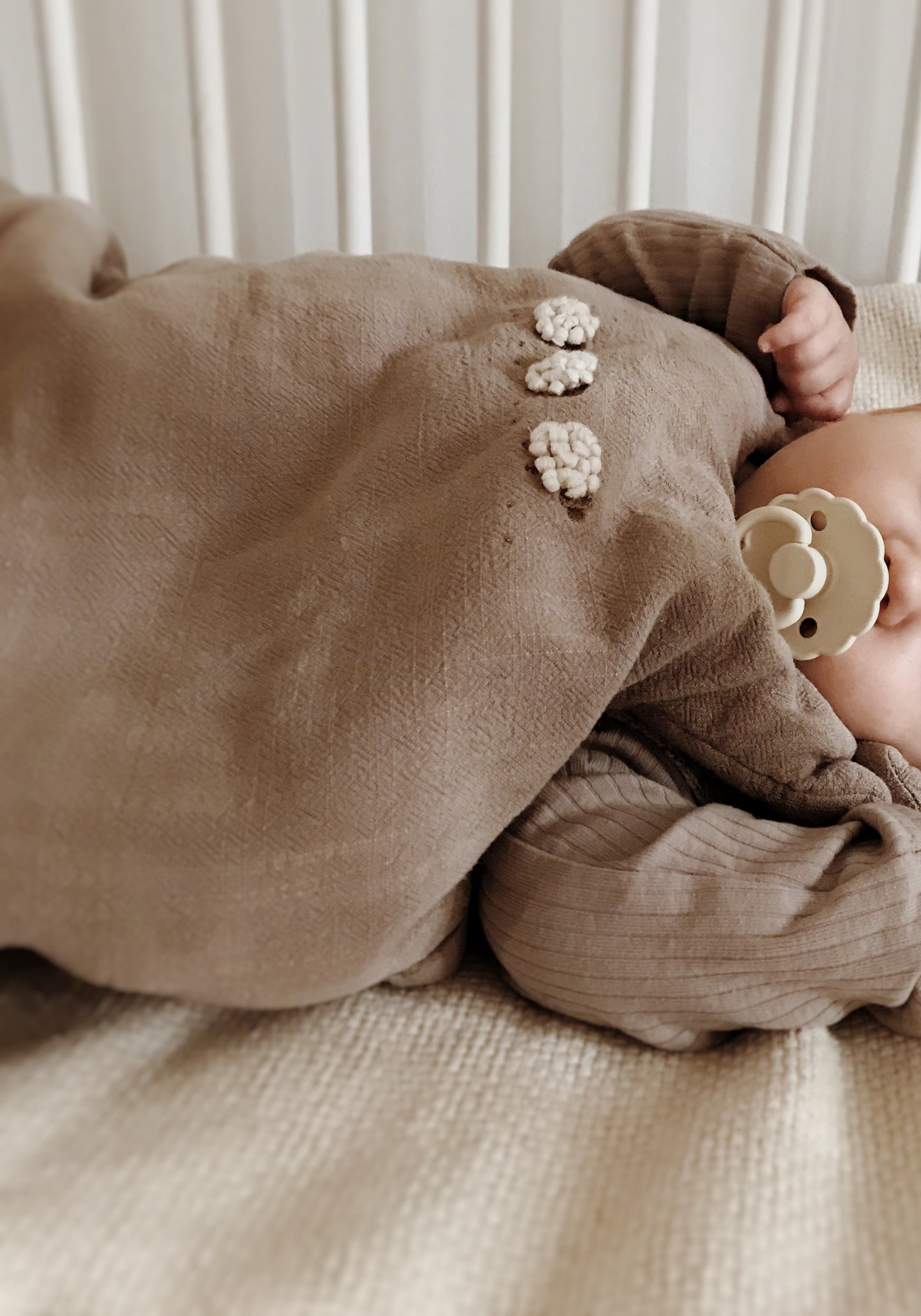 Lniany Zakątek – śpiworek niemowlęcy Toupe / różne rozmiary