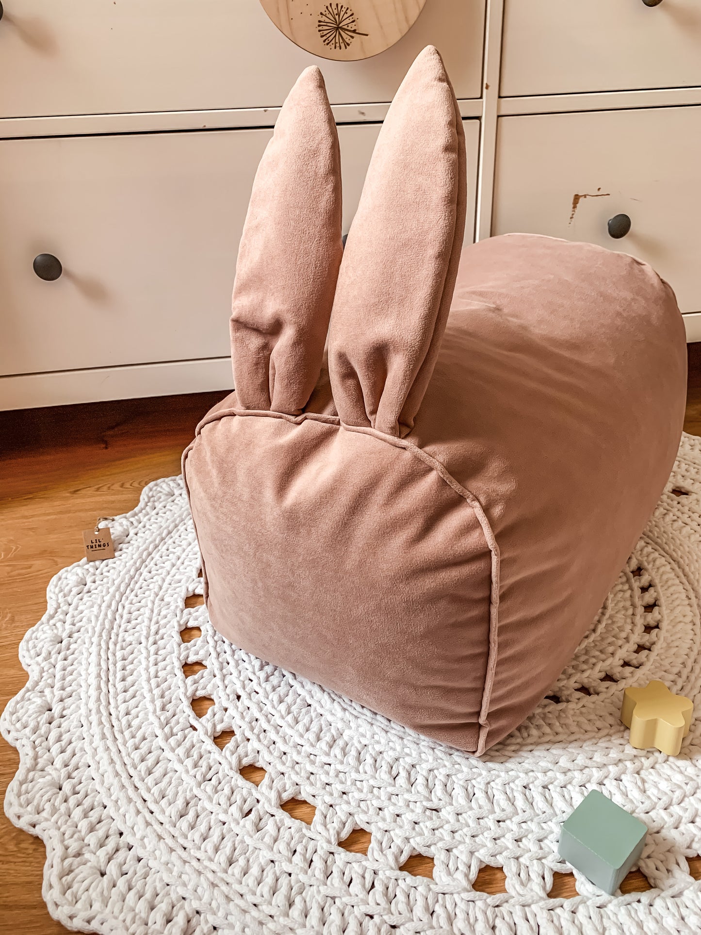 Pufa królik - Różowa